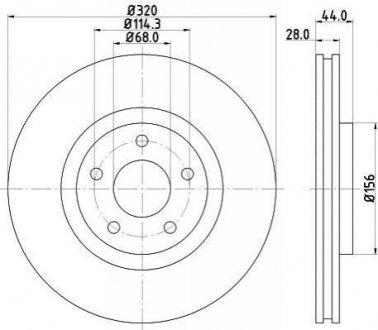 Тормозной диск (передний) HELLA 8DD355116-761 (фото 1)