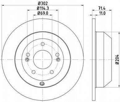 Тормозной диск (задний) HELLA 8DD355116-871 (фото 1)