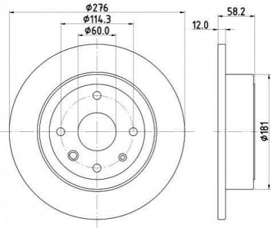 Тормозной диск (задний) HELLA 8DD355116-991 (фото 1)