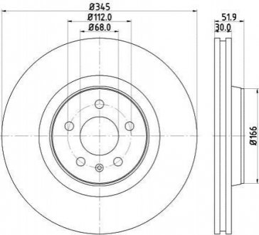 Тормозной диск (передний) HELLA 8DD355117-181 (фото 1)