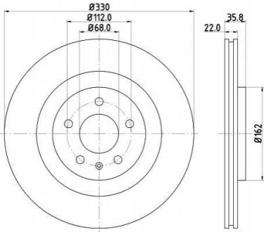 Тормозной диск (задний) HELLA 8DD355118-021 (фото 1)