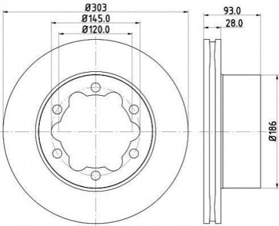 Тормозной диск (задний) HELLA 8DD355118-061 (фото 1)