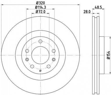 Тормозной диск (передний) HELLA 8DD355118-201 (фото 1)