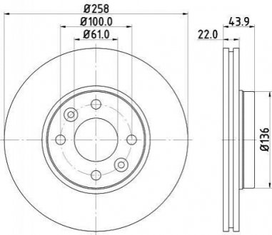 Тормозной диск (передний) HELLA 8DD355118-491 (фото 1)