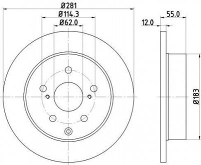 Тормозной диск (задний) HELLA 8DD355118-881 (фото 1)