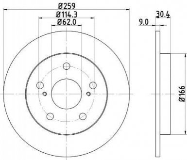 Тормозной диск (задний) HELLA 8DD355118-981 (фото 1)