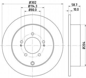 Тормозной диск (задний) HELLA 8DD355119-061 (фото 1)