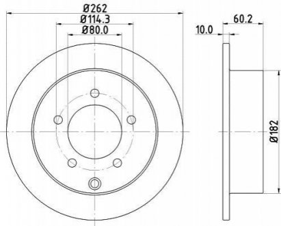 Тормозной диск (задний) HELLA 8DD355119-181 (фото 1)