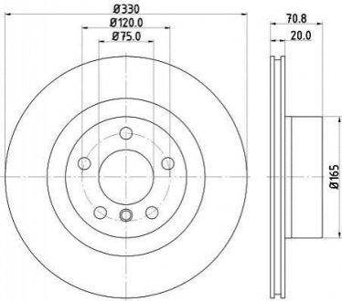 Тормозной диск (задний) HELLA 8DD355119-541 (фото 1)