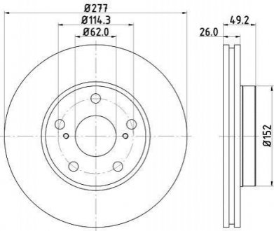 Тормозной диск (передний) HELLA 8DD355119-661 (фото 1)