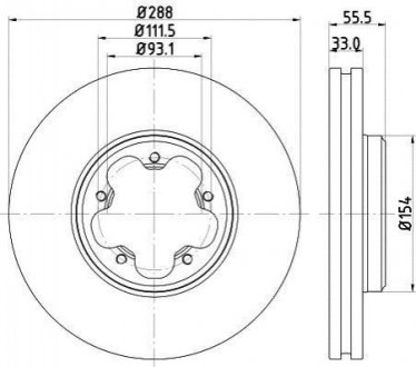 Тормозной диск (передний) HELLA 8DD355120-111 (фото 1)