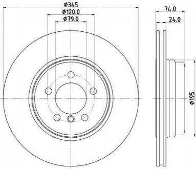 Тормозной диск (задний) HELLA 8DD355122-251 (фото 1)