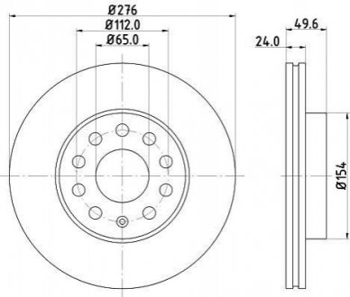 Тормозной диск (передний) HELLA 8DD355122-721 (фото 1)