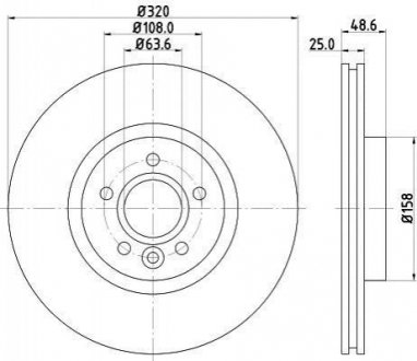 Тормозной диск (передний) HELLA 8DD355125-151 (фото 1)