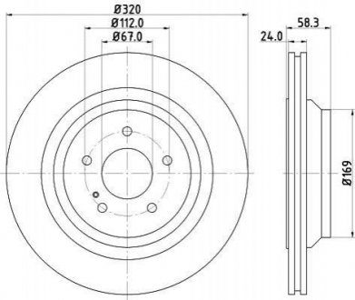 Тормозной диск (задний) HELLA 8DD355128-751 (фото 1)
