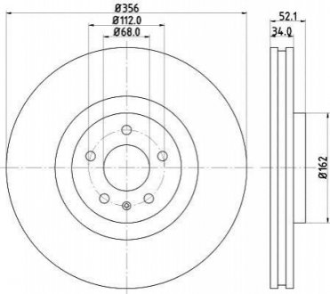 Тормозной диск (передний) HELLA 8DD355129-371 (фото 1)