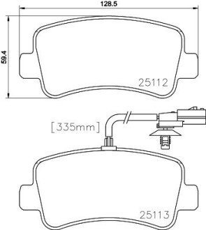 Дискові гальмівні колодки (задні) 8DB355015-301