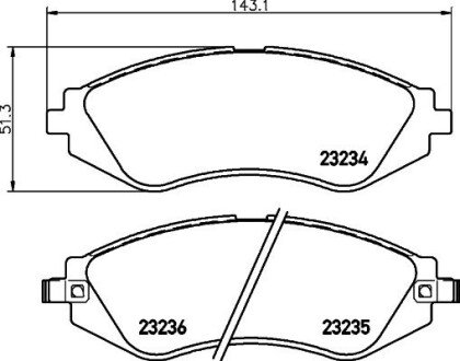 Дисковые тормозные колодки (передние) 8DB355017-141