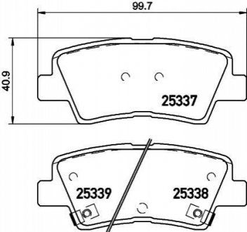 Дисковые тормозные колодки (задние) 8DB 355 019-981