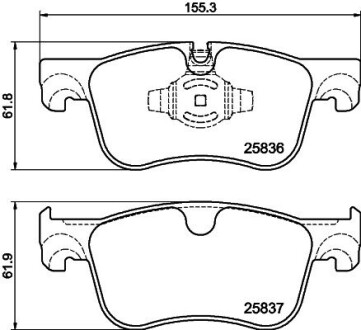 HELLA CITROEN колодки гальмівні передні BERLINGO 1.2-1.6 18-, OPEL, FIAT, PEUGEOT, TOYOTA 8DB 355 020-931