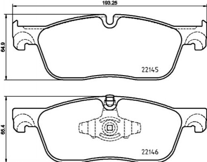 Гальмівні колодки передні Land Rover Evogue 14- 8DB 355 025-701