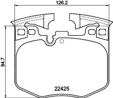 Колодки гальмівні (передні) BMW 3 (G20) 18-/5 (G30/F90)/7 (G11/G12) 15- (Brembo) 8DB355025951