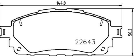 HELLA TOYOTA гальмівні колодки HILUX VIII 2.4 D 4WD 15- 8DB 355 032-961