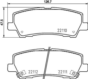 HELLA FORD USA гальмівні колодки задні MUSTANG 14- 8DB 355 036-441