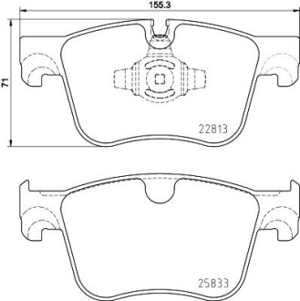 HELLA CITROEN К-т передніх гальмівних колодок CITROEN BERLINGO, BERLINGO/MINIVAN, C4 GRAND PICASSO II, C4 PICASSO II, C4 SPACETOURER, C5 AIRCROSS DS DS 7 OPEL COMBO TOUR / LIFE, 8DB 355 036-491