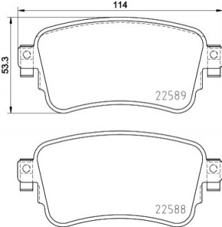 Гальмівні колодки Citroen Jumpy, Spacetourer Opel Vivaro C, Zafira Life Peugeot Expert, Traveller Toyota Proace, Proace Verso 1.5D-Electric HELLA 8DB 355 037-681 (фото 1)