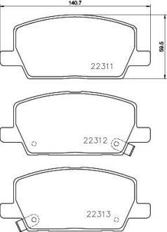 Колодки гальмівні (передні) Opel Insignia B 17-/ Mokka 12- (Mando) Q+ 8DB 355 040-001