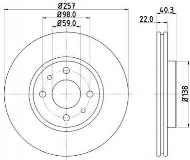 Тормозной диск (передний) HELLA 8DD 355 103-971 (фото 1)