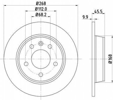 Тормозной диск (задний) HELLA 8DD 355 104-501 (фото 1)