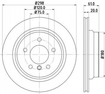 Тормозной диск (задний) HELLA 8DD 355 104-611 (фото 1)