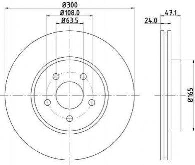 Тормозной диск (передний) HELLA 8DD 355 108-041 (фото 1)