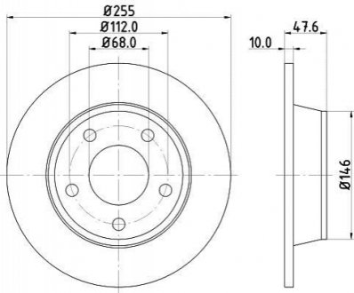 Тормозной диск (задний) HELLA 8DD355109091 (фото 1)