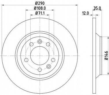 Тормозной диск (задний) HELLA 8DD 355 110-801 (фото 1)
