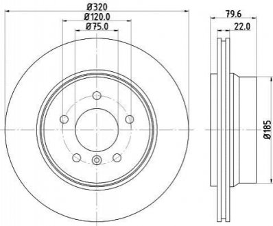 Гальмівний диск (задній) HELLA 8DD 355 112-251 (фото 1)