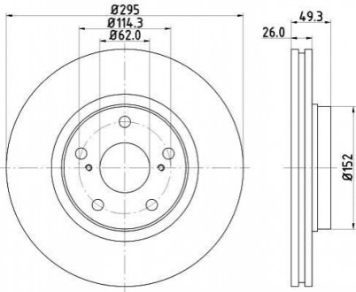 HELLA TOYOTA Тормозной диск передн.Avensis 08- 8DD 355 114-281