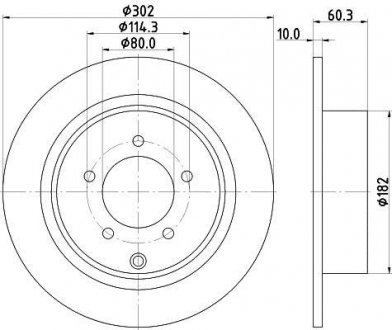 Тормозной диск (задний) HELLA 8DD 355 115-491 (фото 1)