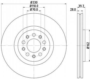 Гальмівний диск (передній) HELLA 8DD355116651 (фото 1)