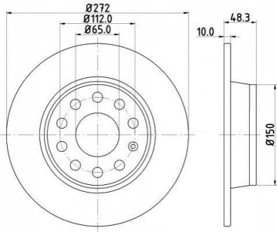 Тормозной диск (задний) HELLA 8DD355116971 (фото 1)