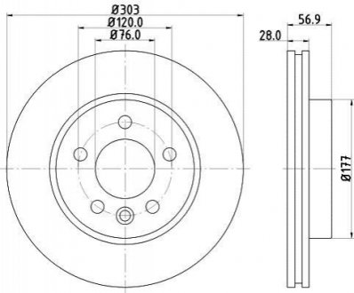 Тормозной диск (передний) HELLA 8DD 355 117-151 (фото 1)