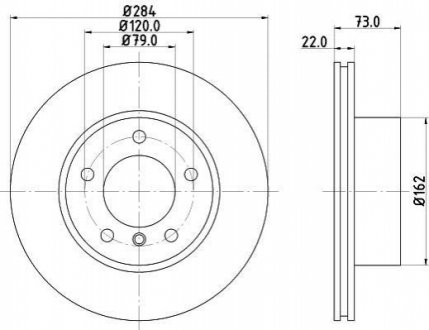 Тормозной диск вентилируемый (передний) HELLA 8DD 355 118-031 (фото 1)