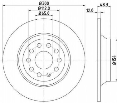 Тормозной диск (задний) HELLA 8DD355119481 (фото 1)