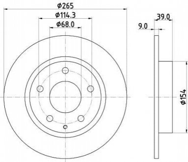 Тормозной диск (задний) HELLA 8DD355120461 (фото 1)
