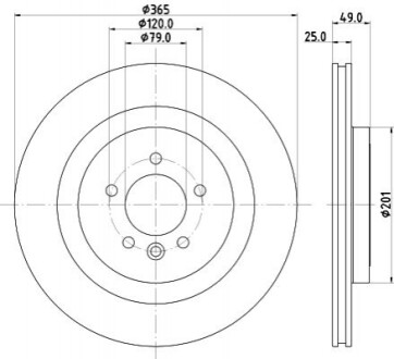 Диск тормозной (задний) Land Rover Range Rover 12- (365x25) 8DD355126641