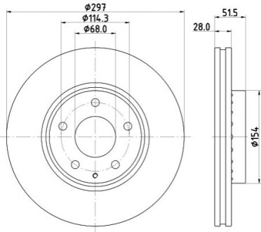 HELLA MAZDA Тормозной диск передн.Mazda 6 12-,CX-5 11- 8DD 355 126-981