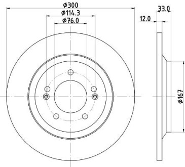 HELLA PRO HYUNDAI гальмівний диск задн. i30 17- 8DD 355 131-381