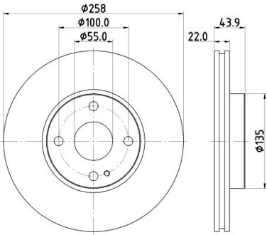 HELLA PRO MAZDA диск гальм. передн. 2 14- 8DD 355 131-821